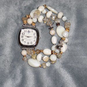 Silpada Watch with Triple Beaded Strand Band
